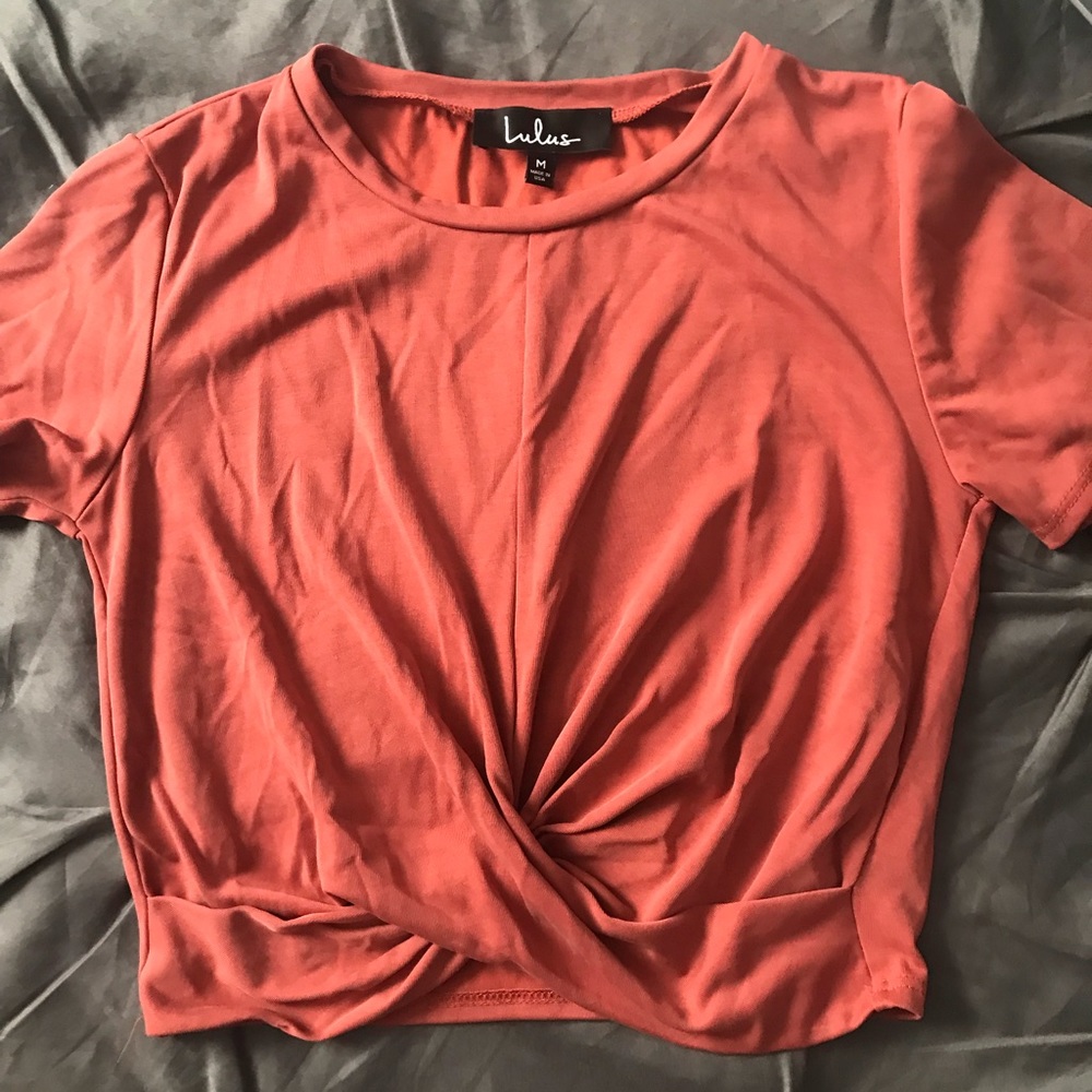 Lulus Orange Twist Crop Top